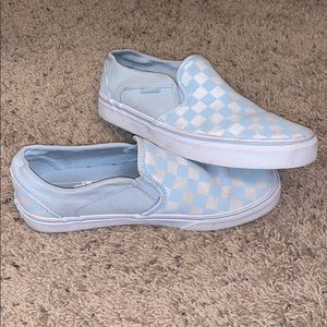 Baby Blue Checkered Vans